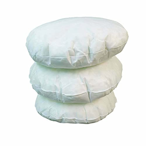 ARLINENS Hollow Fibre Cushion New White Round Pads inner Stuffer Pillow-Polyester insert Circle Shape for Sofa and Couch in 16”18”20” (1, 16x16)
