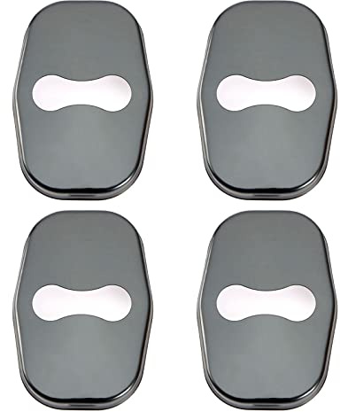 YINETTECH 4PCS Car Door Lock Cover Protector for 208 308 408 508 2008 3008 Guard Latch Cap Sticker Buckle Anti-Corrosion Automotive Interior Accessories Stainless Steel Black