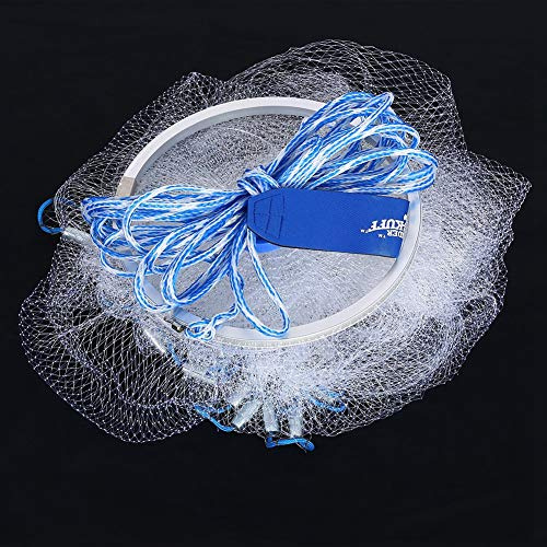Wurfnetz Zum Fischen, Tragbares Fischernetz, Nylon Mesh Fischnetz zum Fangen von Angelnetz Angelzubehör, Fishing Net Handwurf Fishnets Fische Angeln Cast Net