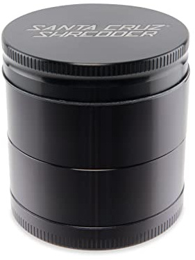 Santa Cruz Shredder Molinillo de hierbas y especias fabricado en Estados Unidos (mediano (2.2 pulgadas), negro)