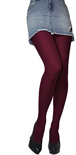 JUST BEAUTY TOUCH Collant in microfibra opache da donna 60 denari taglia S - XXL nuovi, Borgogna, M