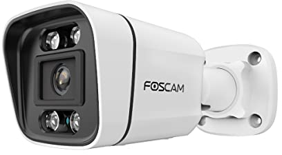 FOSCAM Telecamera IP da esterno 5 MP PoE con faretti e sirena V5EP Bianco