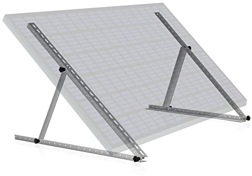 Zelsius Juego de soporte universal para panel solar con ángulo ajustable de 0 a 90°, 114 x 3 x 3 – 114 cm, soporte para panel, kit de montaje para un panel, kit de fijación, montaje de módulo solar