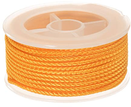 sourcing map Hilo de Nylon, Cuerda de Abalorios de Cordel, Cordón Trenzado Extrafuerte 2mm para Pulseras Joyería Fabricación Bricolaje Artesanías 11M/36 Pies, Naranja