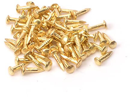 200pcs Small Nails for Wooden Nail Tiny Antique DIY Decorative Boxes Accessories Mini Nail Screw Upholstery Nail Wood Decorative Tack Stud for Home Furniture Decor 1X6mm Golden