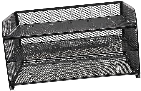 NUOBESTY 3-stöckiges Tablett Office Organisatoren Mehrschichtiger Feilenhalter Aktenablagefach Ablagesystem A4 Ablage Stapelbare Papierablage Schublade Das Papier Schreibtisch Metall Büro