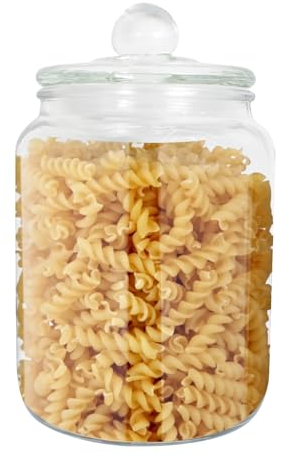 Naapesi Barattolo in Vetro con Coperchio, 2 Litri Robusto Vaso di Conservazione, Trasparente Barattolo di Biscotti, Barattoli e Contenitori per Caramelle, Biscotti, Farina, Cereali (14 * 23 cm)