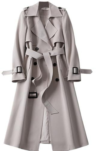 Saklifuo Women's Overoat Longline Windbreaker Winter Trench Jacket Ladies Fashion Long Outerwear