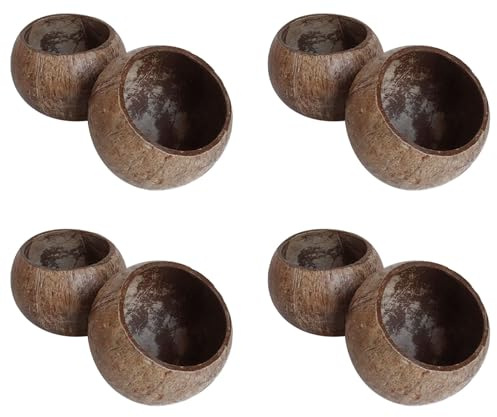 LAUGHERER 4 cuencos de cáscara de coco para verter velas, cáscara de coco, cuenco de madera de coco, cuenco de decoración, cuenco de almacenamiento