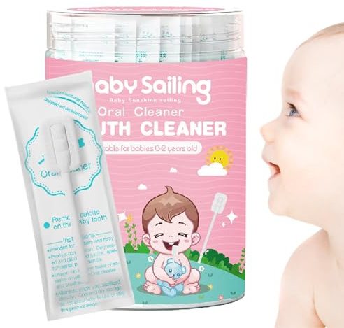 Baby Zungenreiniger - 30 Zungenreiniger Weiche Gaze Säugling Mundhygiene Zungenschaber, Tragbarer Mundzungen-Zahnfleischreiniger, Flexible Zahnbürste Zungenreiniger für Babys Zunge, Mund und