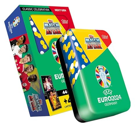 Topps Official Euro 2024 Match Attax - Mega Tin 2 - Next Gen - enthält 44 Euro 2024 Match Attax Karten Plus 4 Exklusive Next Gen Limited Edition Karten!
