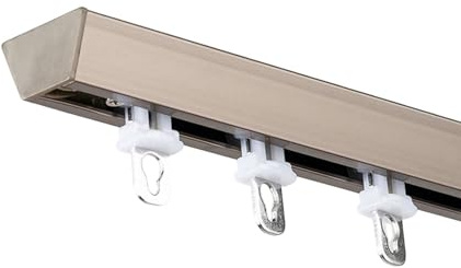 Vorhangschiene Aluminium Deckenschiene Gardinenschiene Schwerlast-Vorhangschienen Vorhangstange Deckenmontage Für Raumteiler, Wohnzimmer, Schlafzimmer (1–6 M) (Color : Champagne, Size : 1m)