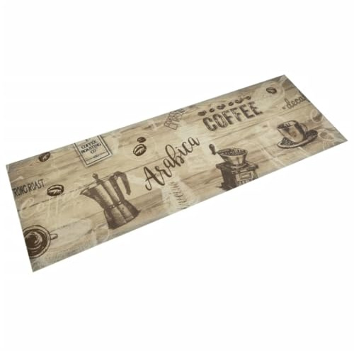 vidaXL Küchenteppich Waschbar Kaffee Braun 60x180 cm Samt