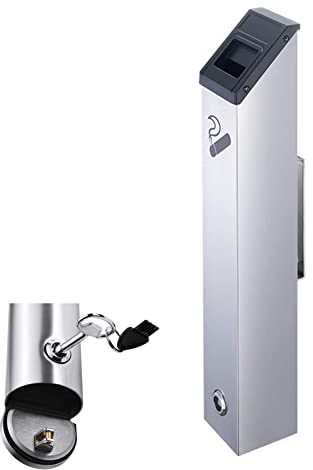 Aschenbecher, Standaschenbecher, Wandaschenbecher, Premium-Kreativ-Wandaschenbecher for den Außenbereich mit Montagematerial und Schlüssel, Aschenbecher zur Wandmontage aus Edelstahl, Wandaschenbecher