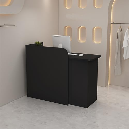 Empfangstheke, Rezeptionstheken, Verkaufstheke Verkaufstisch Mit Schubladen, Empfangstresen, Büromöbel Rezeptionsmöbe, Für Salon, Lobby, Hall, Hotel, Clothing Store(Black-B,110x50x100cm)