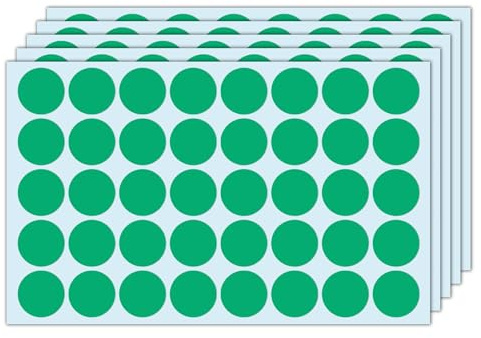 1000 Stück, 25mm Klebepunkte Grün, Grüne Punkte Aufkleber Sticker | Markierungspunkte Selbstklebend
