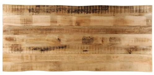 vidaXL Piano Tavolo Bordi Vivi 140x60x3,8 cm Legno di Mango Grezzo, Piano Sostituzione Tavolo, Piano per Tavolo da Pranzo, Piano d'appoggio