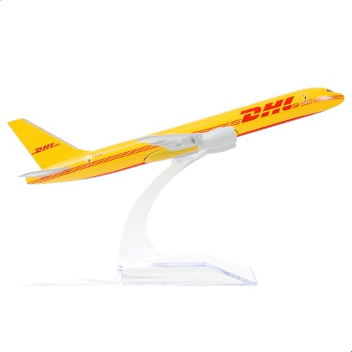QIYUMOKE Boeing757 DHL Airlines 1:400 Diecast Metal Airplane modell med stativ legering modell kit för flygentusiast gåva