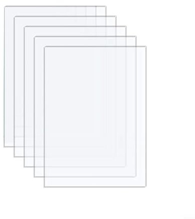 Zeroupshop Transparente Acryl-Kunststoffplatten, Acryl-Bilderrahmen, transparente Tafel, 5 Stück, klare Acrylplatten, DIY-Projekte, Windschutzscheiben, Bilderrahmen, 1 mm dick (10,2 x 15,2 cm)