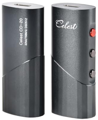 QOA Celest CD-20 Headphone Amplifier Portable USB DAC Amps with 4.4mm and 3.5mm Dual Outputs Supports PCM 32Bit 768kHz/DSD512 High Resolution Lossless for Smartphones/PC/Laptops/Home Audio
