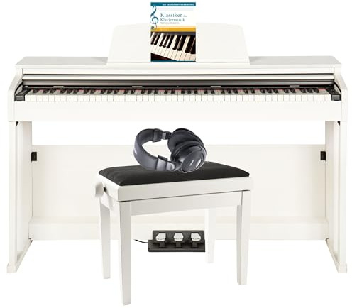 Fame E-Piano Set, 88 Tasten, Digital, 20 Sounds, 128-fache Polyphonie, USB MIDI, LINE IN/OUT, 2x20W Verstärker, inkl. Klavierbank, Kopfhörer, Notensammlung
