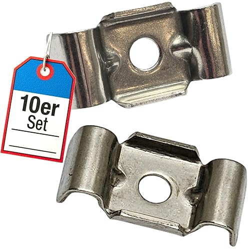 RHEHAG Klemmelement Doppelstabmattenzaun Typ Butterfly V2A Edelstahl 10, 25, 50, 100, 200 Stück (10)