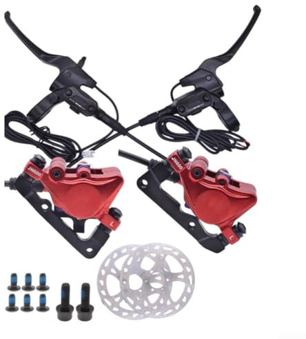 Eawfgtuw Hydraulic Brake Set, Mountain Bike Hydraulic Disc Brakes, Front Rear Dual Callipers Lever, Aluminum Alloy Oil Brake for MTB, E-Bike, Scooter(rear brake set)