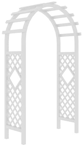 Arche Jardin Bois Treillis de Jardin for Plantes Grimpantes for Diverses Plantes Grimpantes Roses Vignes Décoration de Fête de Mariage(White,6.5ft x 8.5ft)