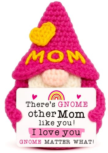 XgiftCreat Mom Birthday Gifts from Daughter - Funny Gifts for Mom Christmas Birthday Mother's Day from Daughter Son, Cute Crochet Gnome for Mother Mama Mommy I Love You Christmas Stocking Stuffers