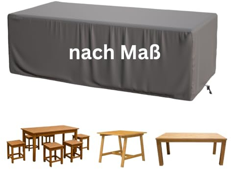 CoverMe Abdeckung Gartentisch nach Maß wasserdicht, atmungsaktiv, UV-beständig, Abdeckplane, Schutzhülle für Tisch, Tischplatte rechteckig, quadratisch winterfest, Outdoor