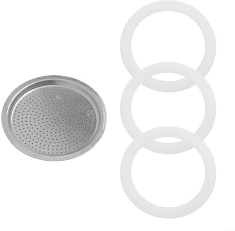 Filtre en aluminium et joints en silicone pour pot à moka 3 joints de rechange pour machines à expresso (9 tasses)