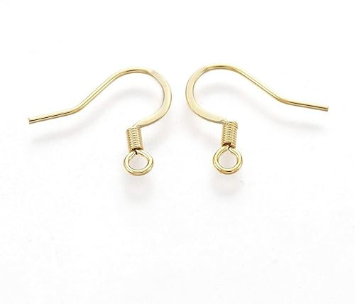 Ohrhaken chirurgischer Edelstahl 18k vergoldet, 10 Stück | Französische Fischhaken, Rohlinge, Schmuck basteln, #S716
