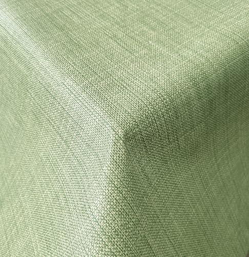 Mambo Design Wachstuchtischdecke abwaschbar 140 x 100 cm Leinenoptik HELLGRÜN Meterware Eckig, Versand GEROLLT