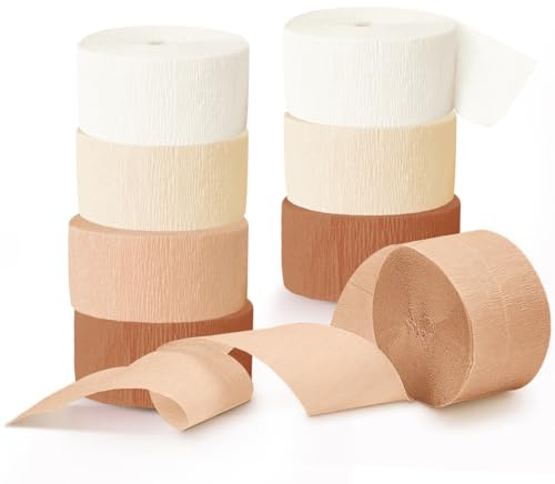 NICROHOME EUR Hochzeitsdeko, 8 Rollen Weiß Milchig Krepppapier Deko | Papier Luftschlangen Girlanden for Hochzeitsdekorationen, Boho BrautParty, Geburtstag Hintergrund Dekorationen
