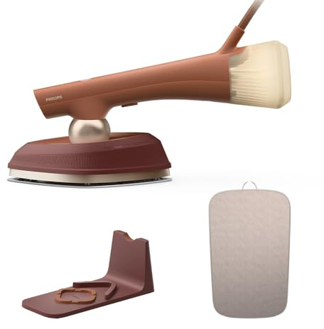 Philips OneTurn 2in1 Bügeleisen und Steamer, Terracotta, 1800 W | 45g/min Dauerdampf, Drehbarer Kopf, 200 ml Wassertank, StyleMat (GC213/50)