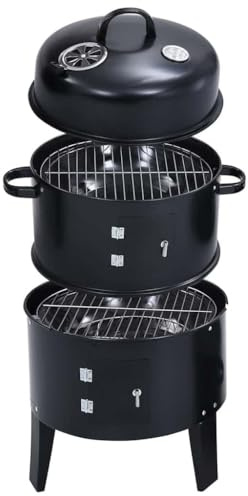 Mokuyary Gril Barbecue au Charbon 3 en 1 40x80 cm, Grill à Charbon de Bois à Barbecue pour Terrasse, Extérieur, Jardin, Camping