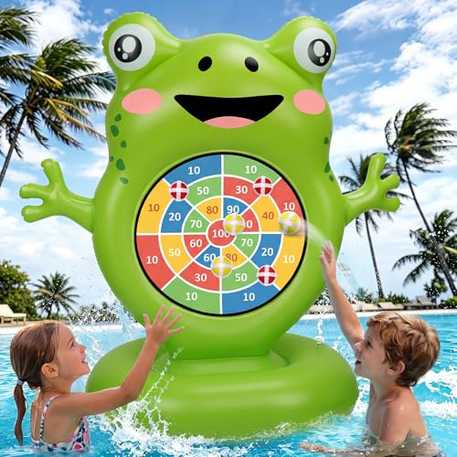 IEEILULU Aufblasbare Poolspielzeug für Pool, Wasserspielzeug Wurfspiel mit Werfen Ball, Ringwerfen, Aufblasbares Dartspiel Spielzeug Outdoor Indoor Party Garten Strand Sommer für Kinder Erwachsene