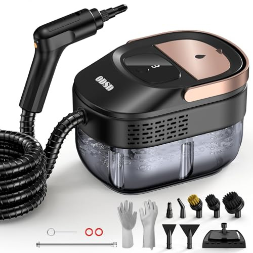 ODSD Steam Cleaner for Home & Car, 15s Fast Heating Handheld Steam Cleaner with 1.6L Tank, 3-Level Pressurized Steamer Cleaning for Sofa, Carpet, Kitchen & Car Detailing