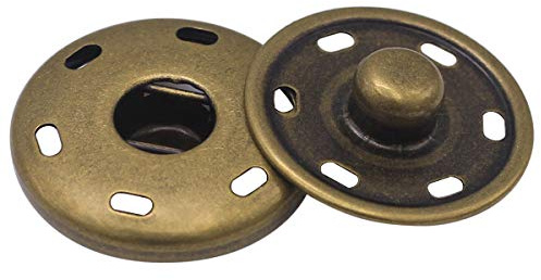 Druckknöpfe zum Aufnähen, antikes Messing, 20 Sets 19 mm | 20 Sets rostfreie Druckknöpfe