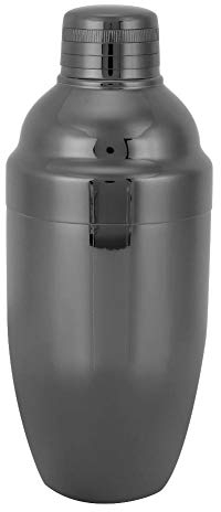 Coctelera de acero inoxidable de 16 oz Coctelera de 3 piezas Conjunto de barra de coctelera de lata Martini Shaker Bartender Shaker Kit Boston Shaker Coctelera profesional con colador 500 cc(Negro)