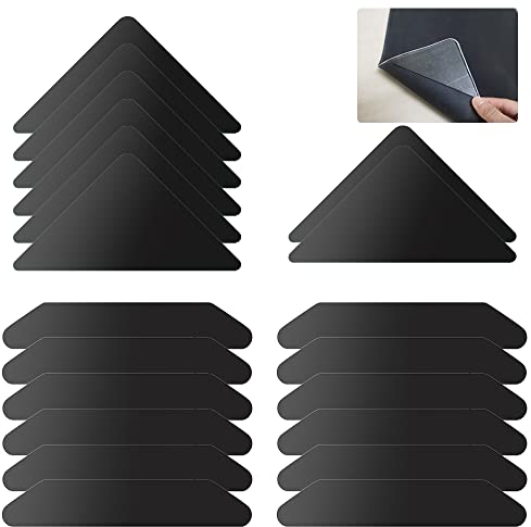 20 PCS Rug Grippers, MaehSab Non Slip Area Rug Pads, Washable Carpet Corner Anti-Slip Grip for Hardwood Floors and Tile, Adhesive Tape for Non-curling Carpet