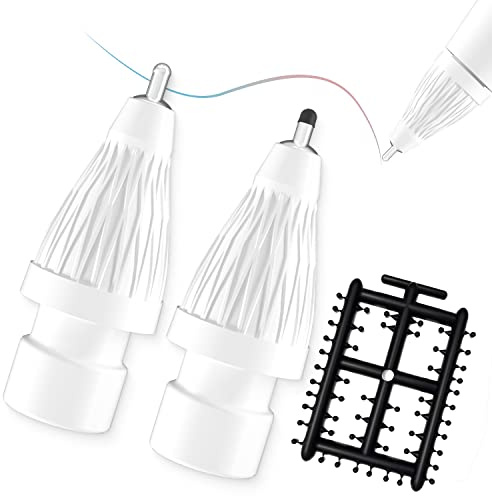 REEYEAR Upgraded [Pen Like ]Pencil Tips fits for Apple 2nd 1st Gen iPad Pro Pencil,No Wear Out Fine Point Pen Tip &Noiseless Friction Nib Covers Set, Make iPencil 1/2 Work a Charm,White