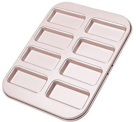 CANDeal Financier-Kuchenform mit Antihaftbeschichtung, rechteckige Muffinform, Kekse, Kekse, Backgeschirr, Mini-Brotbackform (8 Hohlraum)