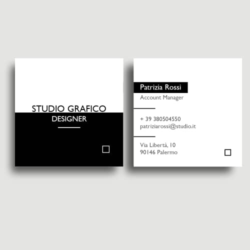 Biglietti da Visita personalizzati colori e design a scelta | F.to 5x5cm | Stampa a Colori Fronte e Retro su Cartoncino 300gr (ATTRACTIVE 2)