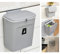 Poubelle à compost pour cuisine – 9 L – Poubelle de comptoir ou sous l'évier, petite poubelle à suspendre avec couvercle pour salle de bain/chambre(gris)