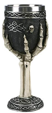 Skull Wine Goblet Stainless Steel Viking Beer Mug Medieval Gothic Skeleton Goblet Creative Halloween Party Mug Shot Glass All Beverage Drinking Cup for Rum Whiskey Water 200ML/6.7OZ