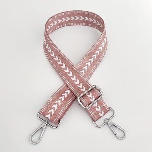 Taschengurt Verstellbar Schulterriemen für Taschen 80-130cm mit Karabiner 3,8cm Breit Schultergurt Trageriemen Umhängegurt DIY Zubehör für Tasche Handtaschen für Damen und Herren,Rosa