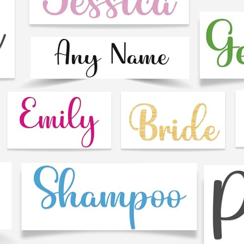 Personalised Vinyl Name Sticker - Word - Glass Storage Box, Jar, Pantry - School