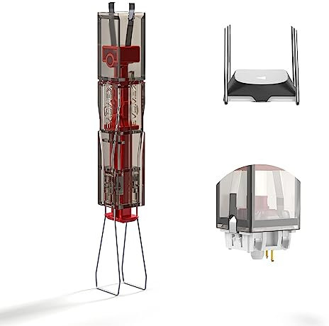 KEMOVE P10 2-in-1 Switch Puller Keycap Puller for Mechanical Keyboard, 304 Stainless Steel Key Switch Keycap Puller, Easily Remove and Replace Gaming Keyboard Switches and keycaps - Black Translucent