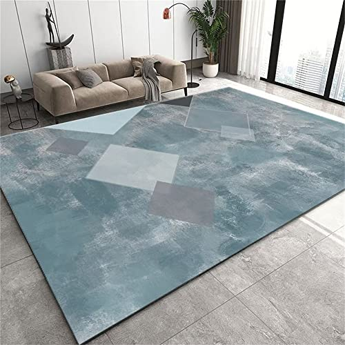 RUGMRZ Bodenteppich Abstrakte Geometrie rutschfestes Wohnzimmer babyzimmer deko grün Zimmer Einrichtung sitzecke Teppich bodenteppich balkondekoration200x300CM